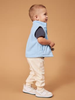 Жилетка флисовая детская «Крошка Я» Little explorer, рост 92-98, голубая