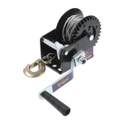 Лебедка ручная барабанная тяговая ТУНДРА, 800 кг, металлический трос 8 метров