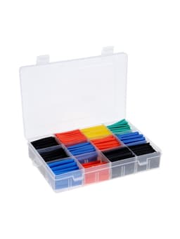 Термоусаживаемая трубка, 1/1.5/2/2.5/3/3.5/4/5/6/7/10/13 мм, набор 750 штук, длина 45 мм, в кейсе