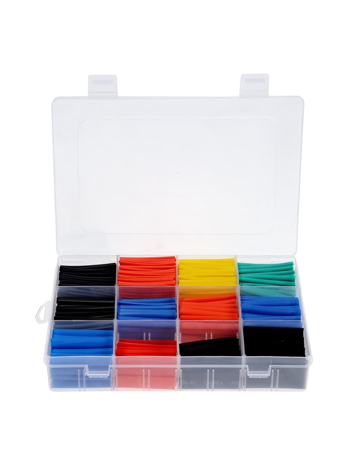 Термоусаживаемая трубка, 1/1.5/2/2.5/3/3.5/4/5/6/7/10/13 мм, набор 750 штук, длина 45 мм, в кейсе