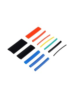 Термоусаживаемая трубка, 1/1.5/2/2.5/3/3.5/4/5/6/7/10/13 мм, набор 750 штук, длина 45 мм, в кейсе