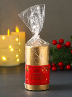 Свеча - цилиндр «Новогодняя ночь», 100×50 см, золотой