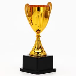 Кубок 045, наградная фигура, золото, подставка пластик, 20×10.6×8 см