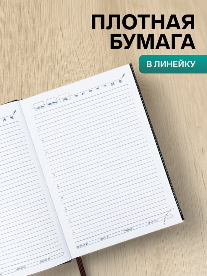 Ежедневник недатированный А5, 160 листов, «Вивелла», чёрный