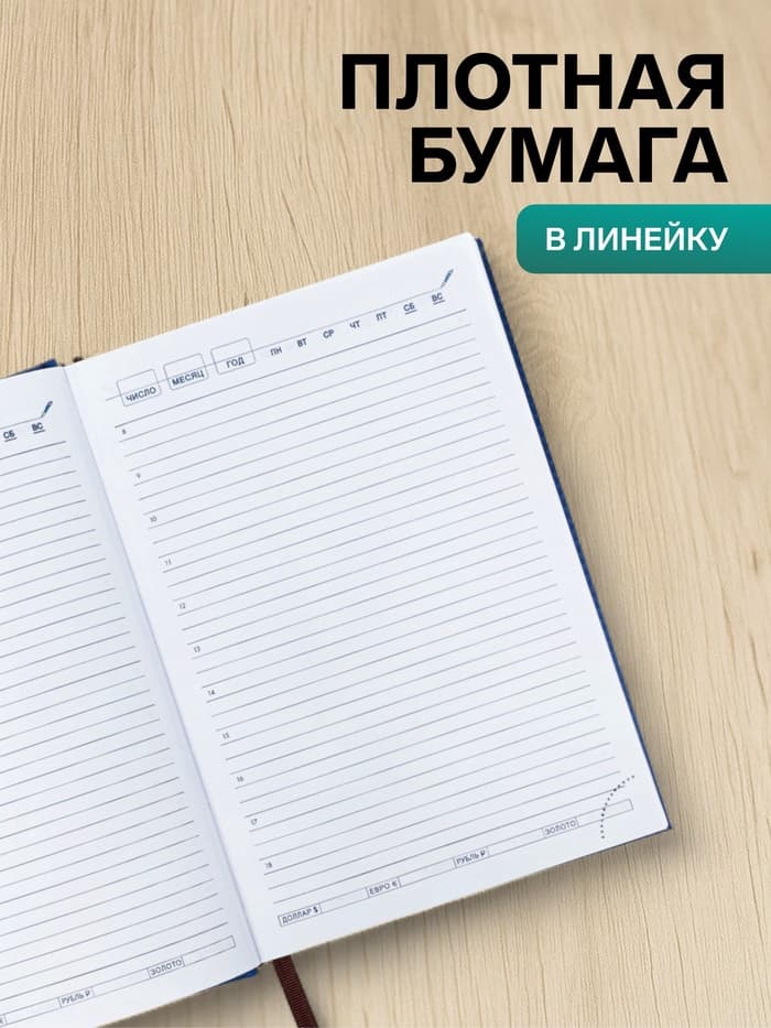 Ежедневник недатированный А5, 160 листов, «Вивелла», синий