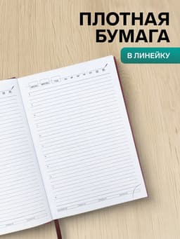 Ежедневник недатированный А5, 160 листов, «Небраска», бордовый