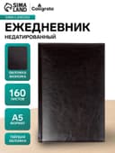Ежедневник недатированный А5, 160 листов, «Небраска», тёмно-коричневый