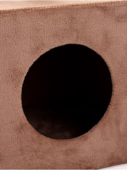 Домик для кошек с когтеточкой «Домосед», 60×35×56 с, с лестницей и площадкой, цвет капучино