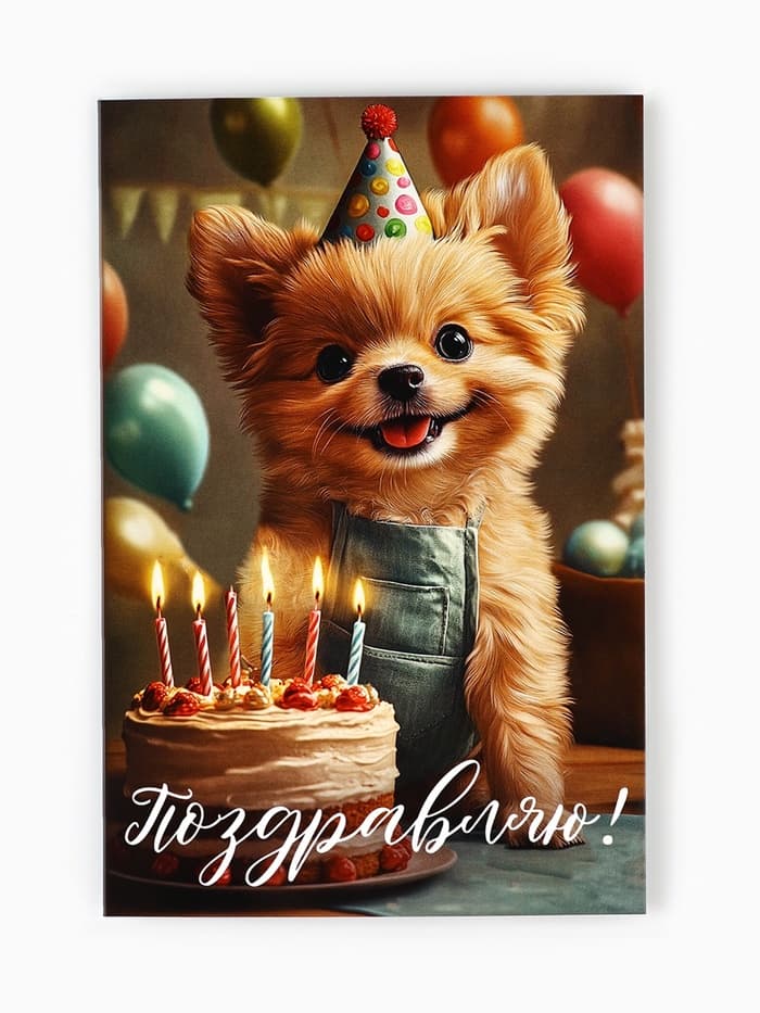 Открытка «Поздравляю с днём рождения», 12×18 см