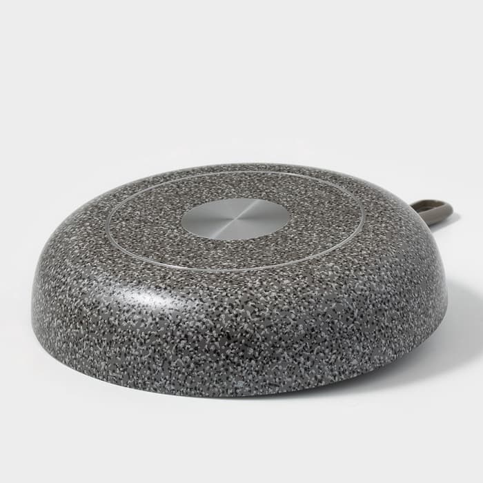 Сковорода Onyx, d=28 см, съёмная ручка, стеклянная крышка, антипригарное покрытие, алюминий, серая