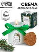 Ароматическая свеча в матовом стакане «С Новым годом», аромат хвойный лес