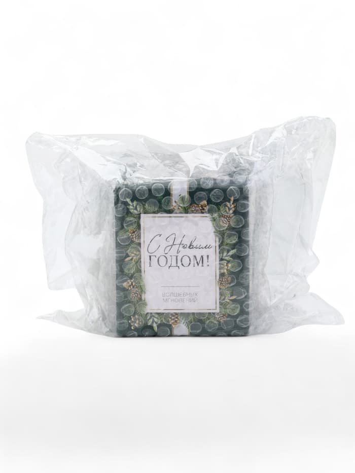 Ароматическая свеча в матовом стакане «С Новым годом», аромат хвойный лес