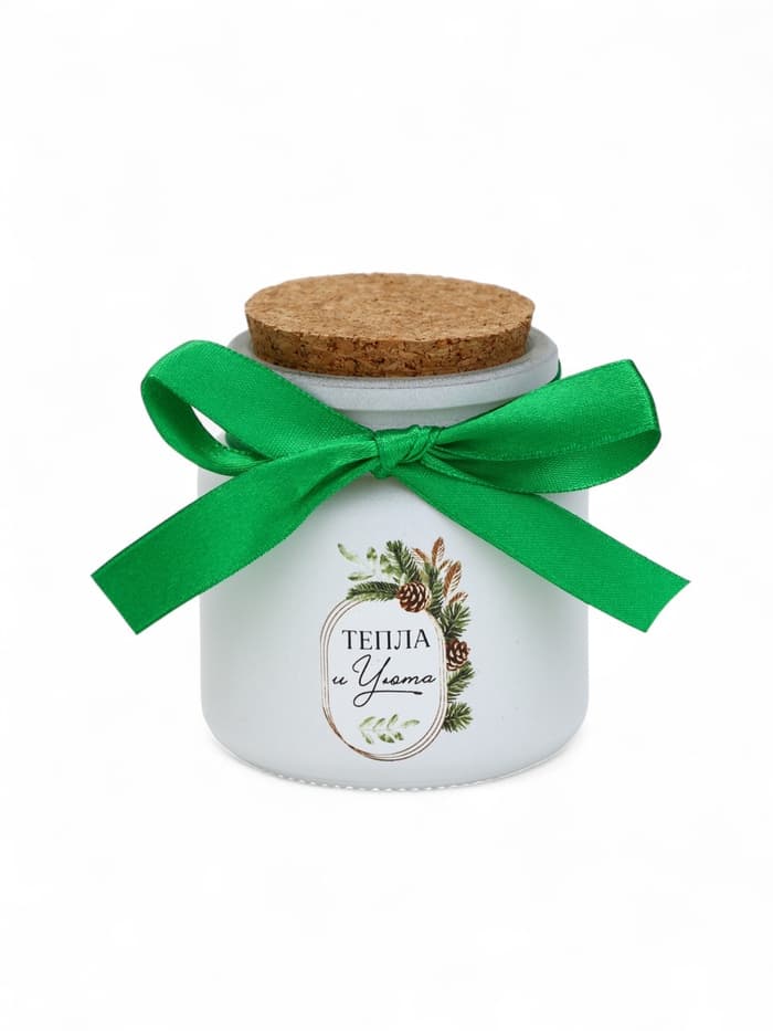 Ароматическая свеча в матовом стакане «С Новым годом», аромат хвойный лес
