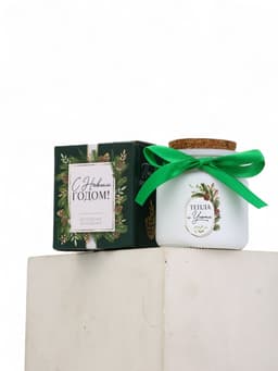 Ароматическая свеча в матовом стакане «С Новым годом», аромат хвойный лес