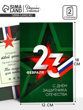 Открытка «С 23 Февраля», 12×18 см