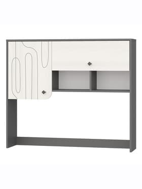 Шкаф настольный «МАРТИ», 1200×270×1030 мм, цвет графит/рамух белый