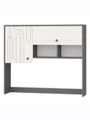 Шкаф настольный «МАРТИ», 1200×270×1030 мм, цвет графит/рамух белый