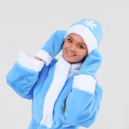 Карнавальный костюм «Снегурочка»: шуба, пояс, шапка, варежки, 44-50, рост 170