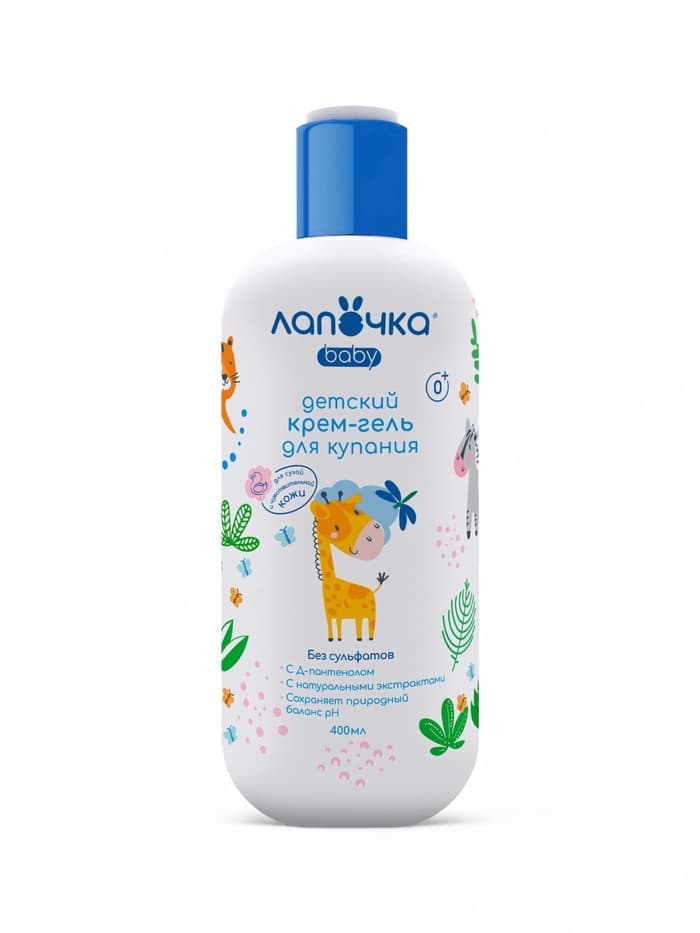 Крем-гель для купания «Лапочка», для сухой и чувствительной кожи, 400 мл