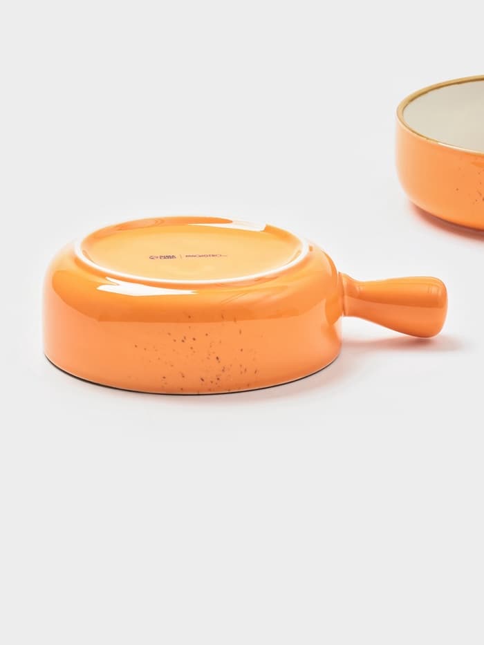 Кокотницы Magistro «Церера», набор 2 шт., 500 мл, d=15.2 см, фарфор, оранжевые