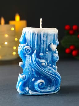 Свеча новогодняя цилиндр «Волшебство», синий