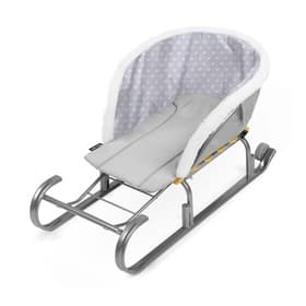 Сиденье для санок Nika Kids, универсальное, серое с сердечками