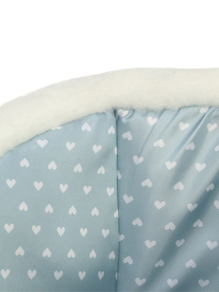 Сиденье для санок Nika Kids, универсальное, серое с сердечками