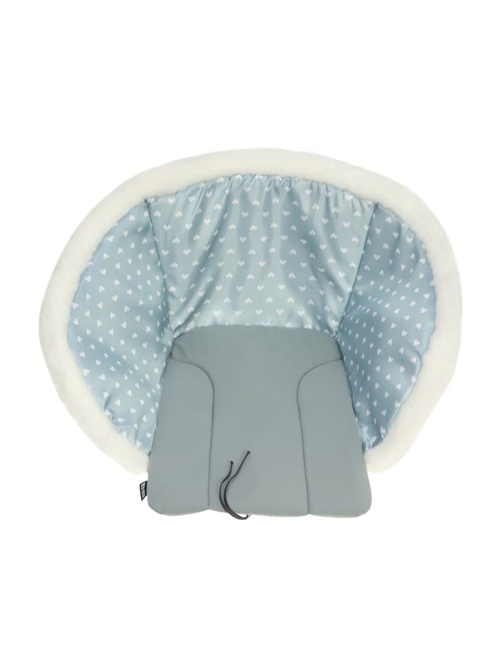 Сиденье для санок Nika Kids, универсальное, серое с сердечками