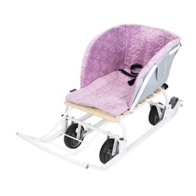 Сиденье для санок Nika Kids, универсальное, розовое с сердечками