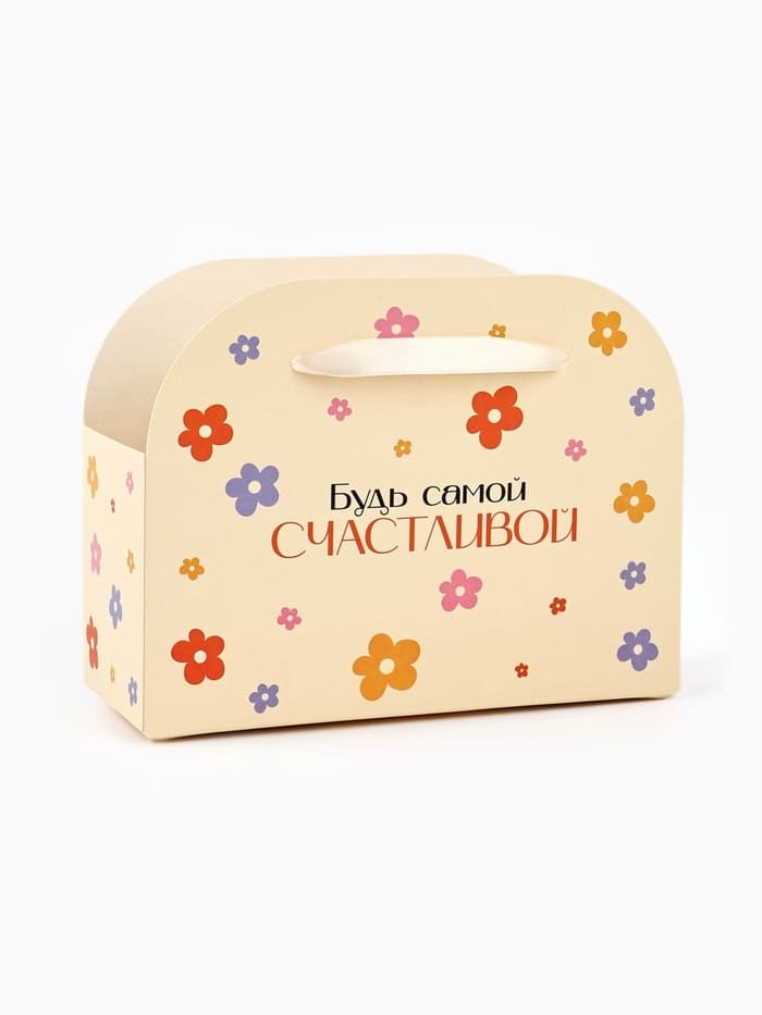 Коробка для цветов складная «Поздравляю», 17×13×7 см