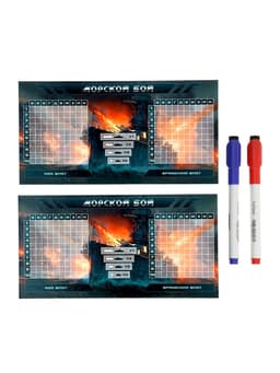 Настольная игра «Морской бой», Пиши-Стирай, (+2 стираемых маркера)