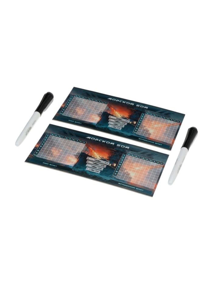 Настольная игра «Морской бой», Пиши-Стирай, (+2 стираемых маркера)