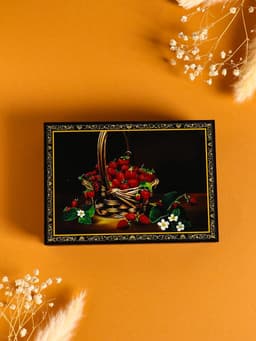 Шкатулка для украшений «Ягоды», 10×14 см, лаковая миниатюра