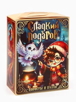 Сладкий детский новогодний подарок «Волшебного Нового года», конфеты 500 г, пазлы