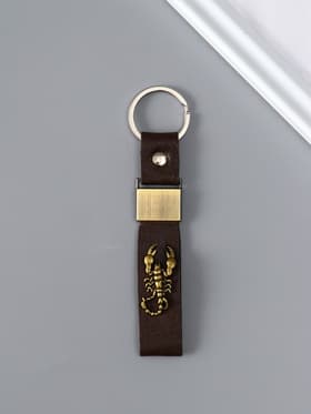 Брелок для ключей на кольце «Ремешок со скорпионом», кожзам, 2.2×10 см