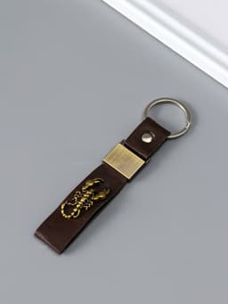 Брелок для ключей на кольце «Ремешок со скорпионом», кожзам, 2.2×10 см