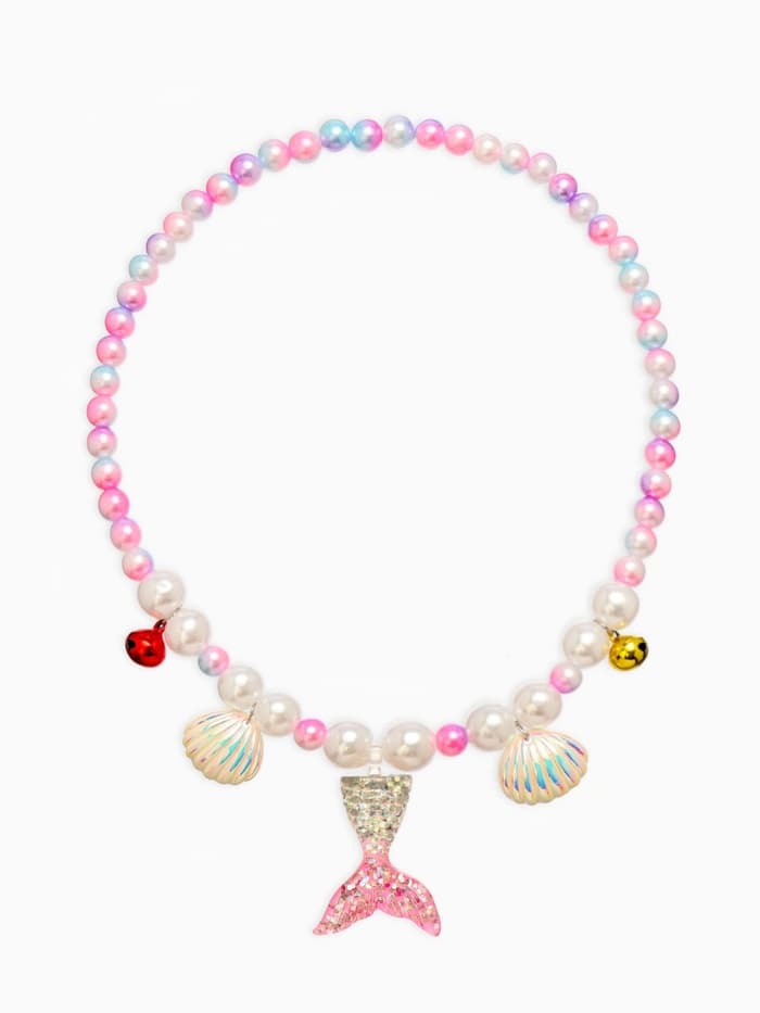 Набор детский «Выбражулька. Русалочка», 4 предмета: клипсы, кольцо, браслет, бусы, белый, розовый