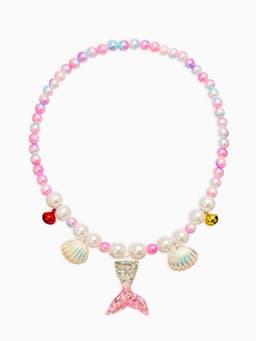 Набор детский «Выбражулька. Русалочка», 4 предмета: клипсы, кольцо, браслет, бусы, белый, розовый