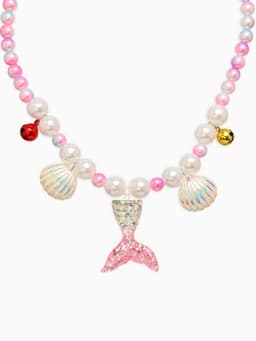 Набор детский «Выбражулька. Русалочка», 4 предмета: клипсы, кольцо, браслет, бусы, белый, розовый