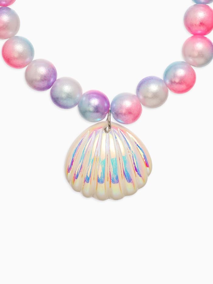 Набор детский «Выбражулька. Русалочка», 4 предмета: клипсы, кольцо, браслет, бусы, белый, розовый