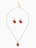 Набор 2 предмета: серьги, кулон «Гранат», 44 см, красный в золоте