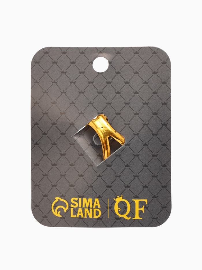 Кольцо для платка «Цветок Хризантема», белое в чернёном золоте