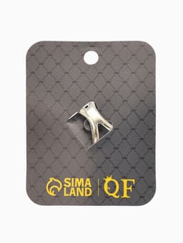 Кольцо для платка «Цветок Хризантема», белое в чернёном серебре