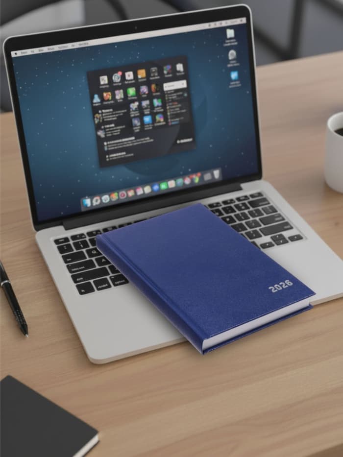 Ежедневник датированный Calligrata, А5, 2026, твёрдая обложка из бумвинила, 168 листов, синий