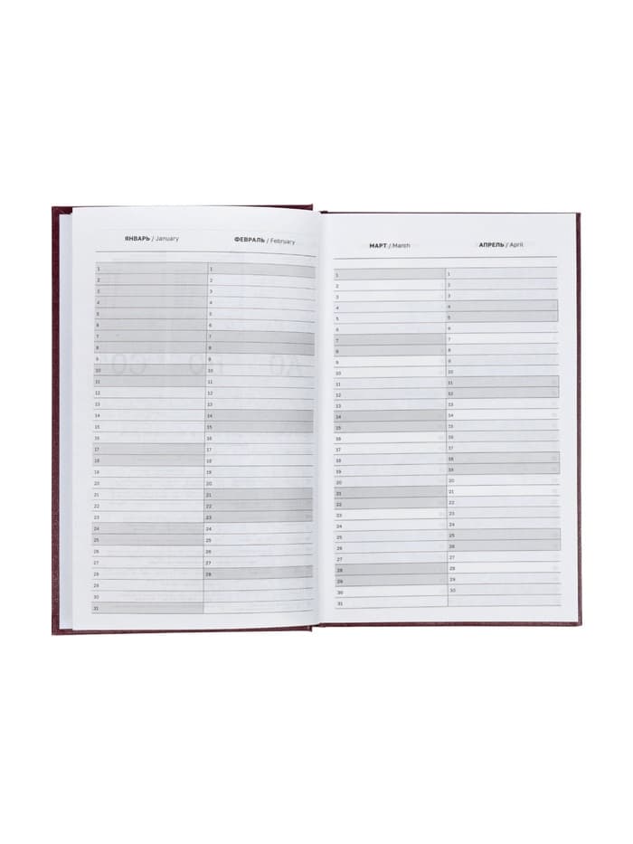 Ежедневник датированный Calligrata, А5, 2026, твёрдая обложка из бумвинила, 168 листов, бордовый