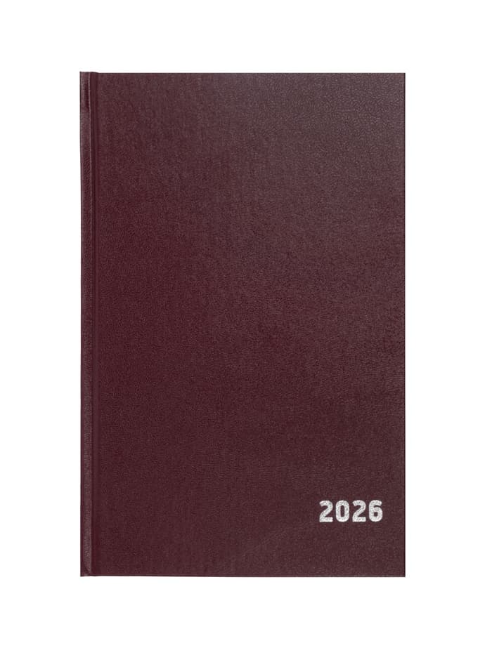 Ежедневник датированный Calligrata, А5, 2026, твёрдая обложка из бумвинила, 168 листов, бордовый