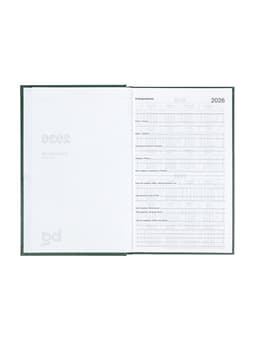 Ежедневник датированный Calligrata, А5, 2026, твёрдая обложка из бумвинила, 168 листов, тёмно-зелёный