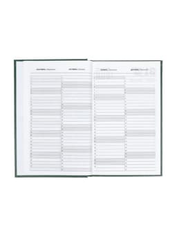 Ежедневник датированный Calligrata, А5, 2026, твёрдая обложка из бумвинила, 168 листов, тёмно-зелёный