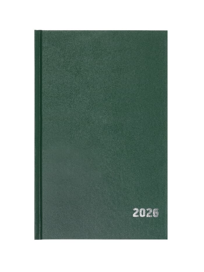 Ежедневник датированный Calligrata, А5, 2026, твёрдая обложка из бумвинила, 168 листов, тёмно-зелёный