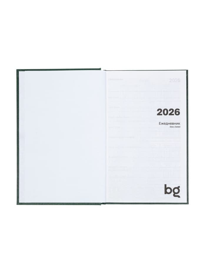 Ежедневник датированный Calligrata, А5, 2026, твёрдая обложка из бумвинила, 168 листов, тёмно-зелёный